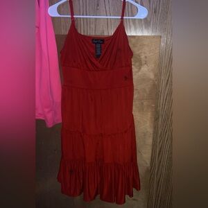 Abrand Vibrant Red Midi Dress